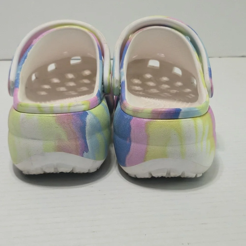 Crocs Classic Platform Graphic Tie Dye Comfort Clog 207151 Chunky Womens Size 4